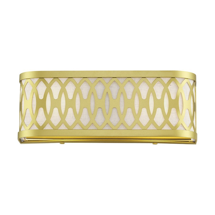 Livex Vistaview 2Lt ADA Sconce, Gold/Hand Crafted Oatmeal Color