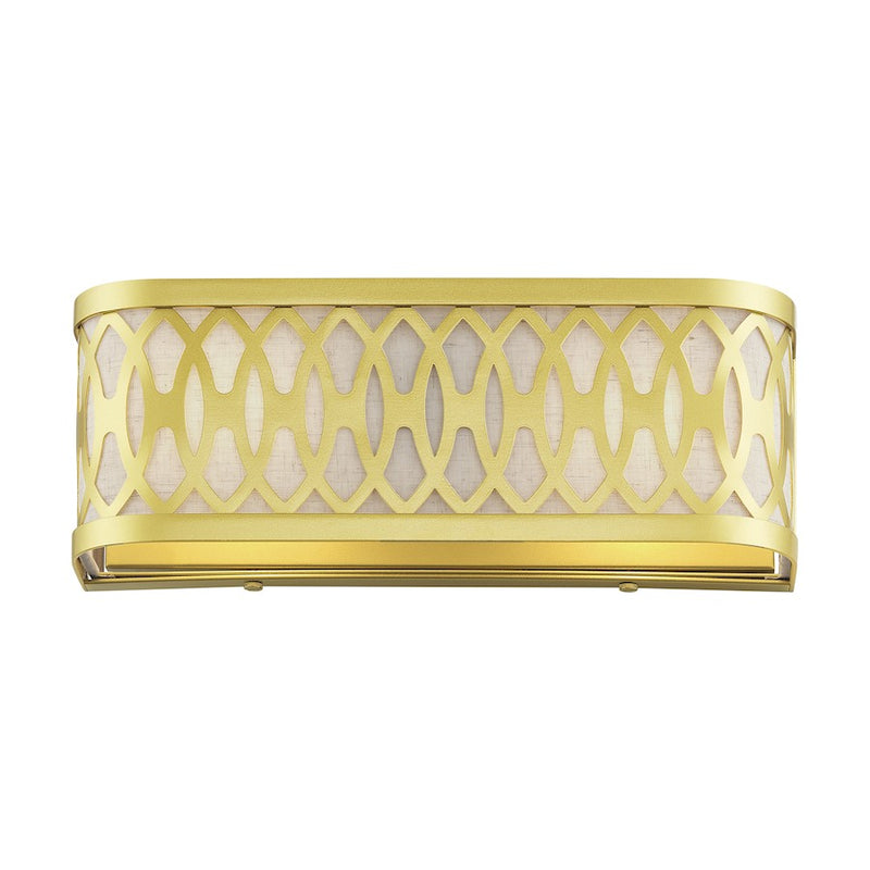Livex Vistaview 2Lt ADA Sconce, Gold/Hand Crafted Oatmeal Color