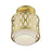 Livex Vistaview 1Lt Semi-Flush, Gold/Hand Crafted Oatmeal Color