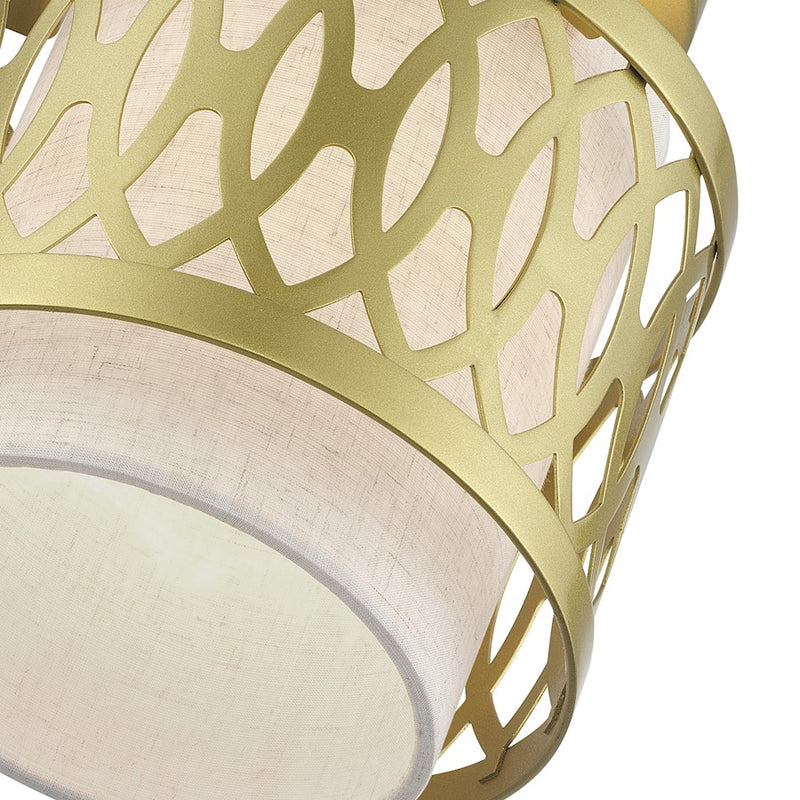 Livex Vistaview 1Lt Semi-Flush, Gold/Hand Crafted Oatmeal Color