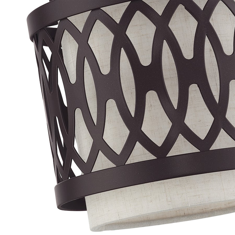 Livex Vistaview 1Lt Semi-Flush, English Bronze/Oatmeal
