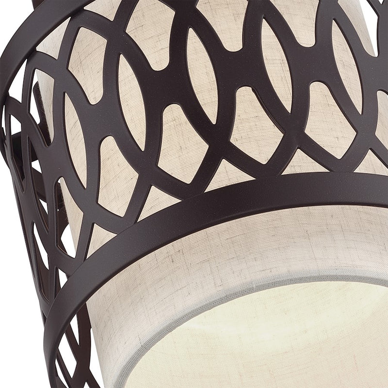 Livex Vistaview 1Lt Semi-Flush, English Bronze/Oatmeal