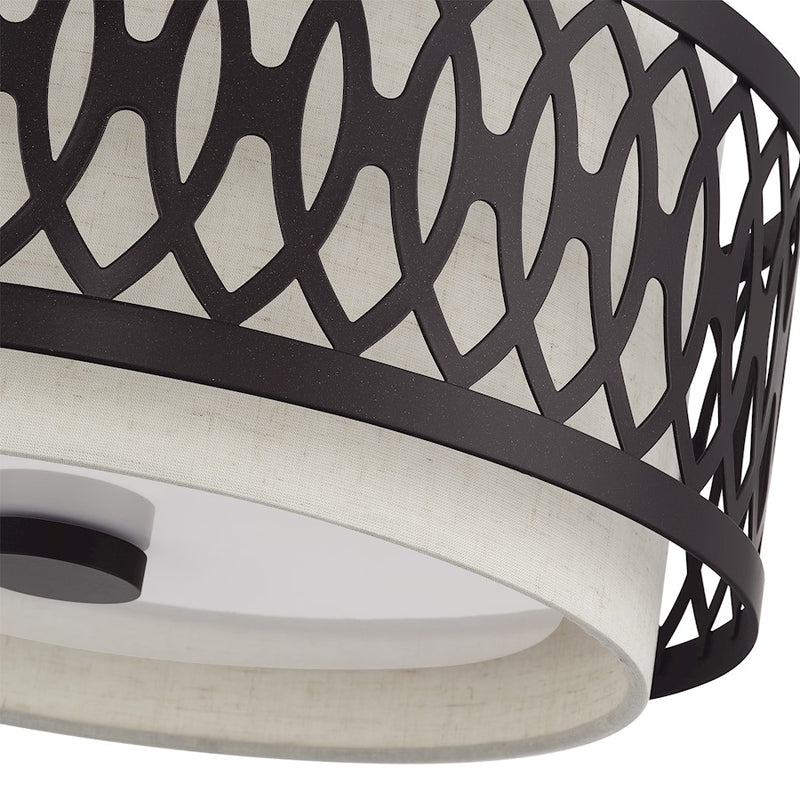 Livex Vistaview 3Lt Semi-Flush, English Bronze/Oatmeal