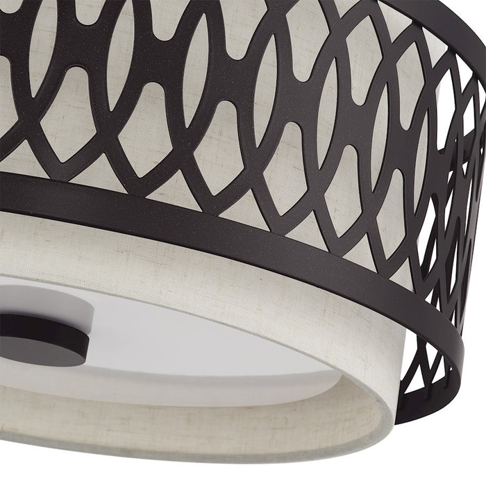 Livex Vistaview 3Lt Semi-Flush, English Bronze/Oatmeal