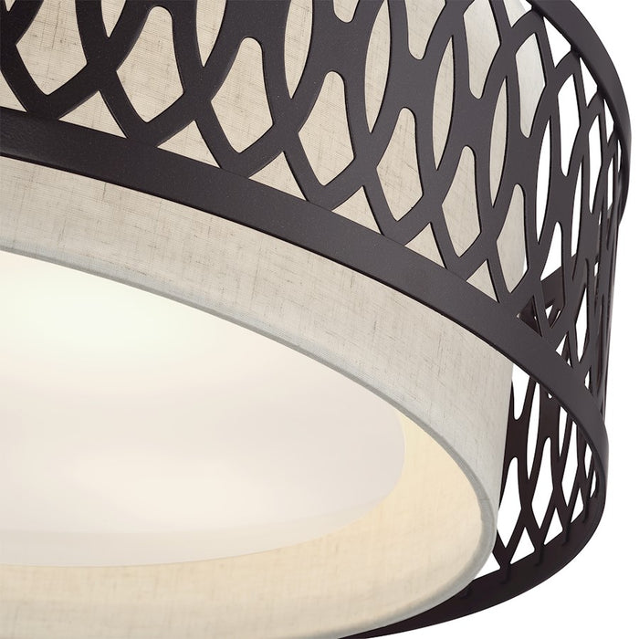 Livex Vistaview 4Lt Semi-Flush, English Bronze/Oatmeal