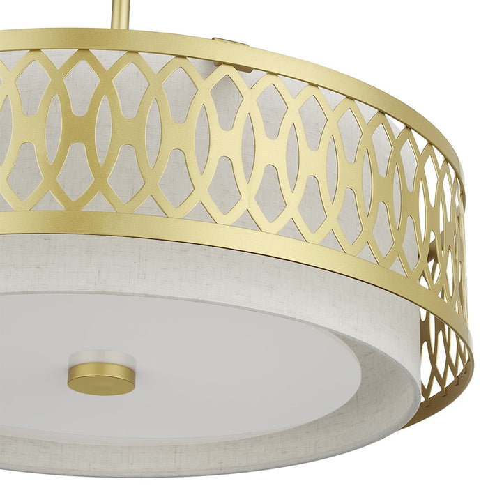 Livex Vistaview 4Lt Pendant Chandelier, Gold/Oatmeal