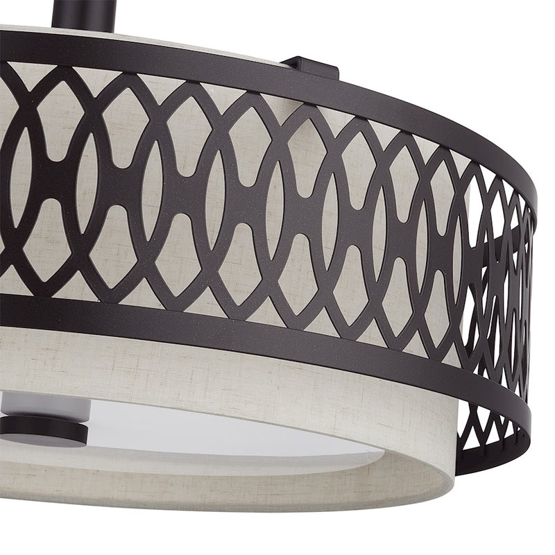 Livex Vistaview 4Lt Pendant Chandelier, English Bronze/Oatmeal