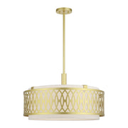 Livex Vistaview 5Lt Pendant Chandelier, Gold/Oatmeal - 53435-33