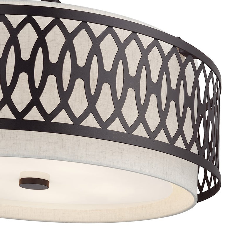 Livex Vistaview 5Lt Pendant Chandelier, English Bronze/Oatmeal