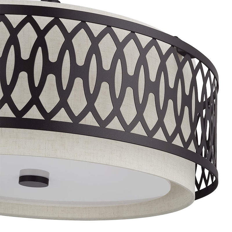 Livex Vistaview 5Lt Pendant Chandelier, English Bronze/Oatmeal