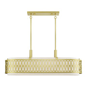 Livex Vistaview 6Lt Large Linear Chandelier, Gold/Oatmeal - 53437-33