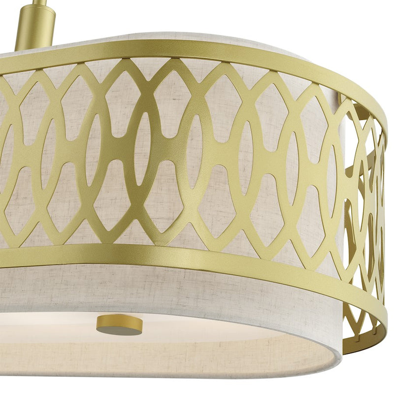Livex Vistaview 6Lt Large Linear Chandelier, Gold/Oatmeal