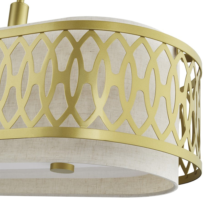 Livex Vistaview 6Lt Large Linear Chandelier, Gold/Oatmeal