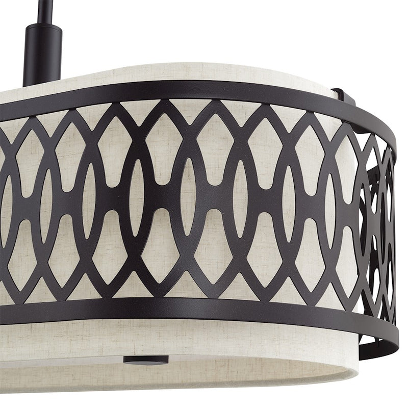 Livex Vistaview 6Lt Large Linear Chandelier, English Bronze/Oatmeal