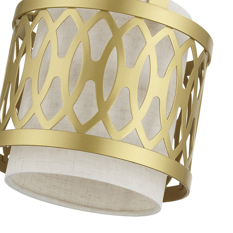 Livex Vistaview 1Lt Mini Pendant, Gold/Hand Crafted Oatmeal Color