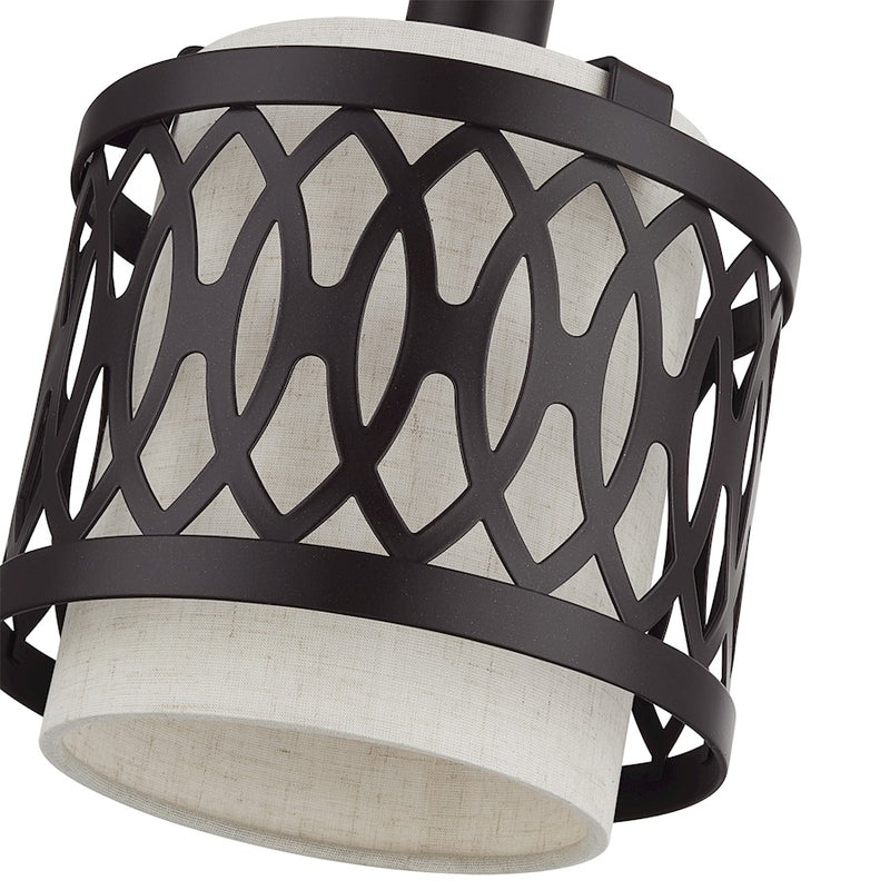 Livex Vistaview 1Lt Mini Pendant, English Bronze/Oatmeal