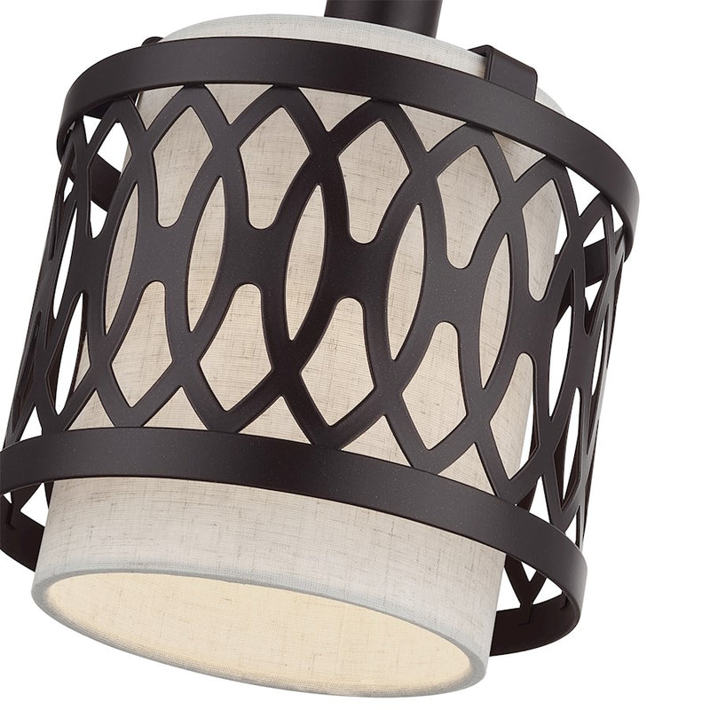 Livex Vistaview 1Lt Mini Pendant, English Bronze/Oatmeal