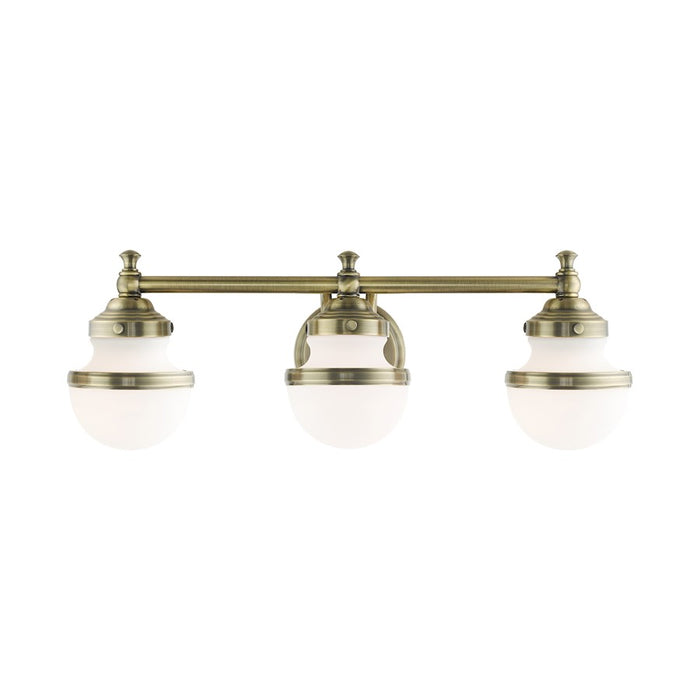Livex Oldwick Vanity Sconce, Hand Blown Satin Opal White