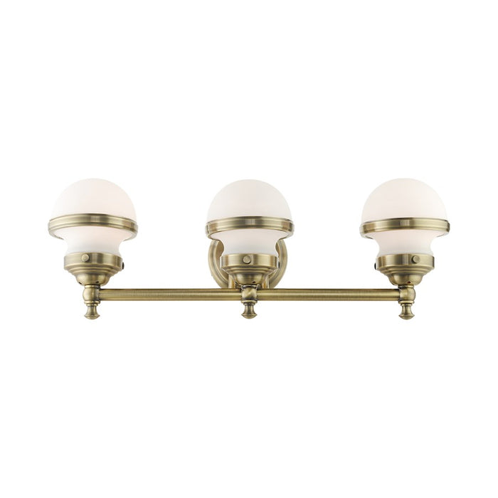 Livex Oldwick Vanity Sconce, Hand Blown Satin Opal White
