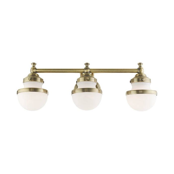 Livex Oldwick Vanity Sconce, Hand Blown Satin Opal White
