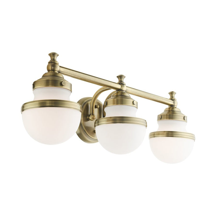Livex Oldwick Vanity Sconce, Hand Blown Satin Opal White