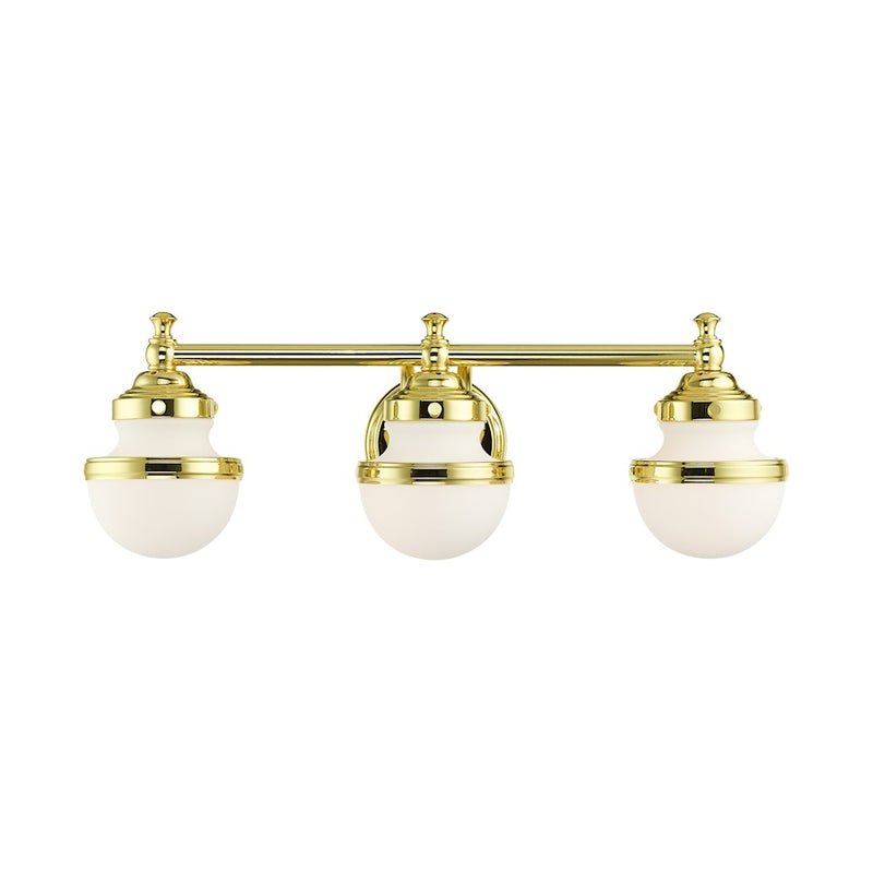 Livex Oldwick Vanity Sconce, Hand Blown Satin Opal White