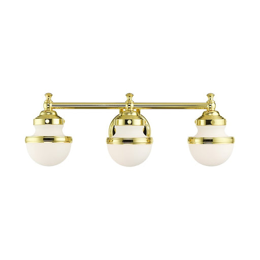 Livex Oldwick Vanity Sconce, Hand Blown Satin Opal White