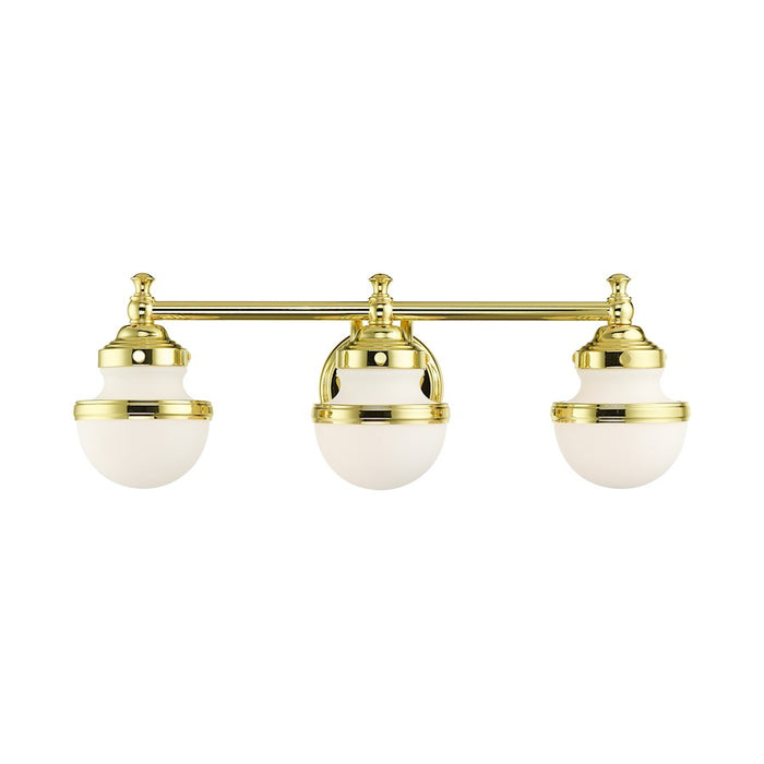 Livex Oldwick Vanity Sconce, Hand Blown Satin Opal White