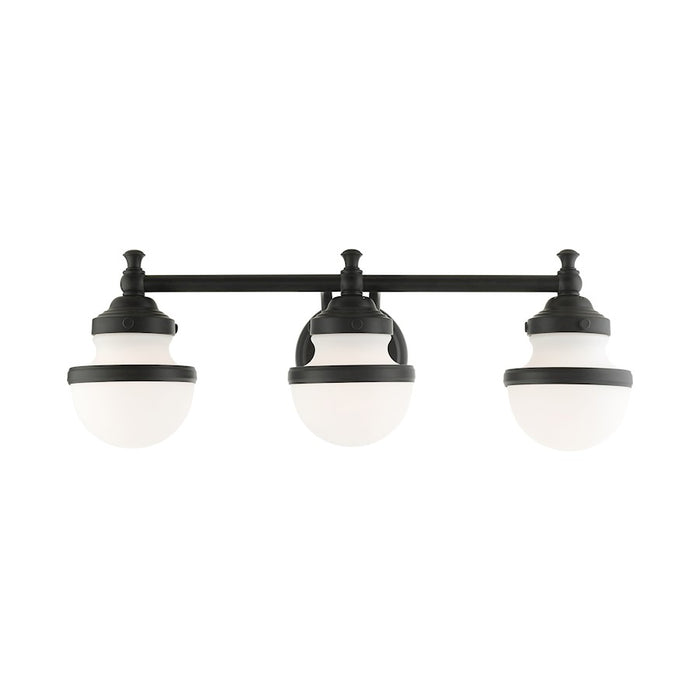 Livex Oldwick Vanity Sconce, Hand Blown Satin Opal White