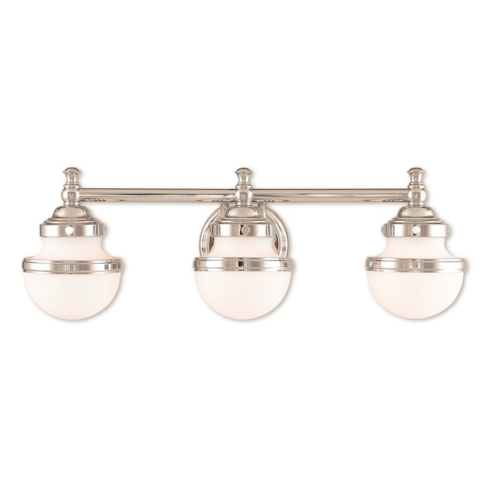 Livex Oldwick Vanity Sconce, Hand Blown Satin Opal White