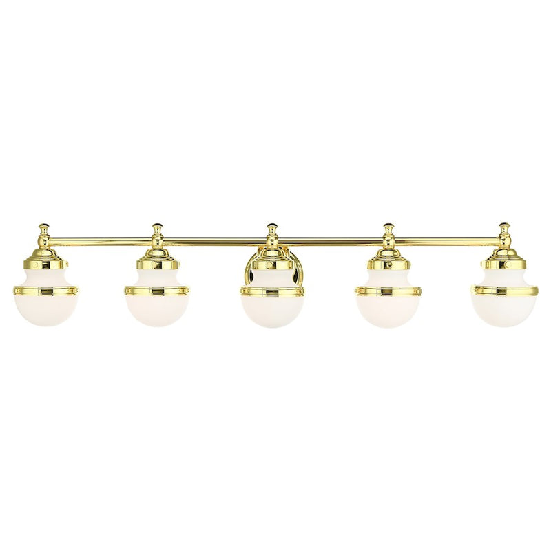 Livex Oldwick Vanity Sconce, Hand Blown Satin Opal White
