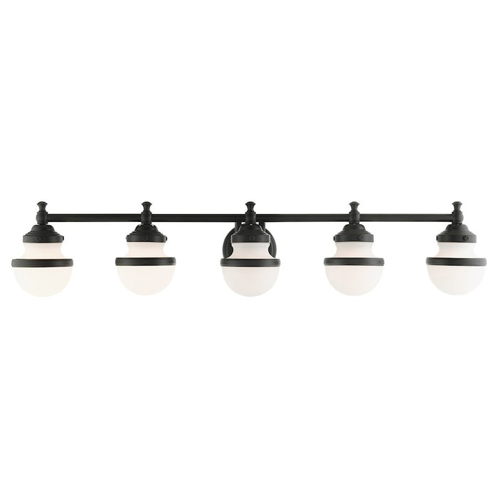 Livex Oldwick Vanity Sconce, Hand Blown Satin Opal White