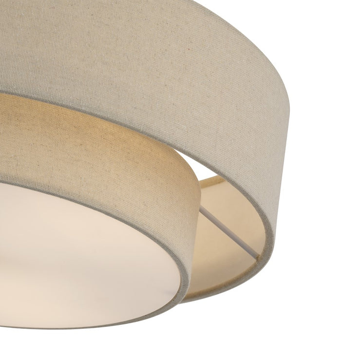 Livex Bellingham 3Lt Large Semi-Flush, Bronze/Parchment Hardback