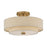 Livex Bellingham 3Lt 15" Semi-Flush, Gold/Parchment Hardback/White