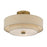 Livex Bellingham 3Lt 15" Semi-Flush, Gold/Parchment Hardback/White