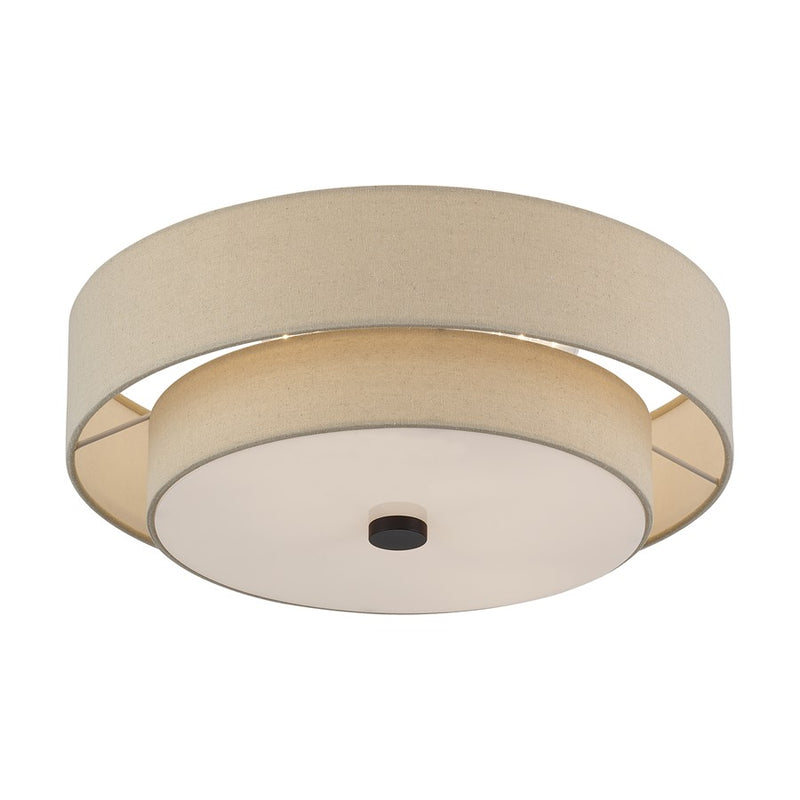 Livex Bellingham 4Lt Large Semi-Flush, Bronze/Parchment Hardback