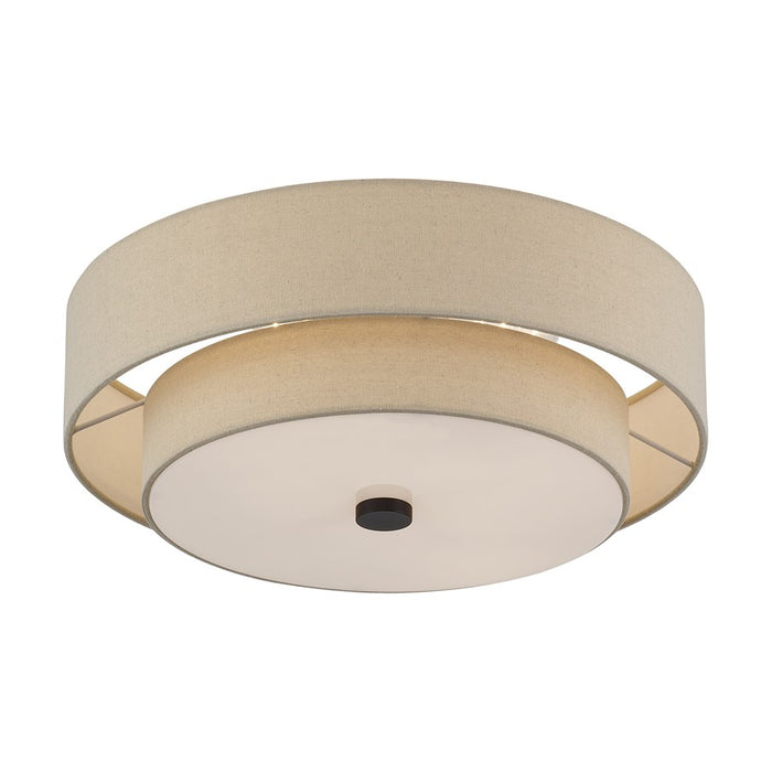 Livex Bellingham 4Lt Large Semi-Flush, Bronze/Parchment Hardback