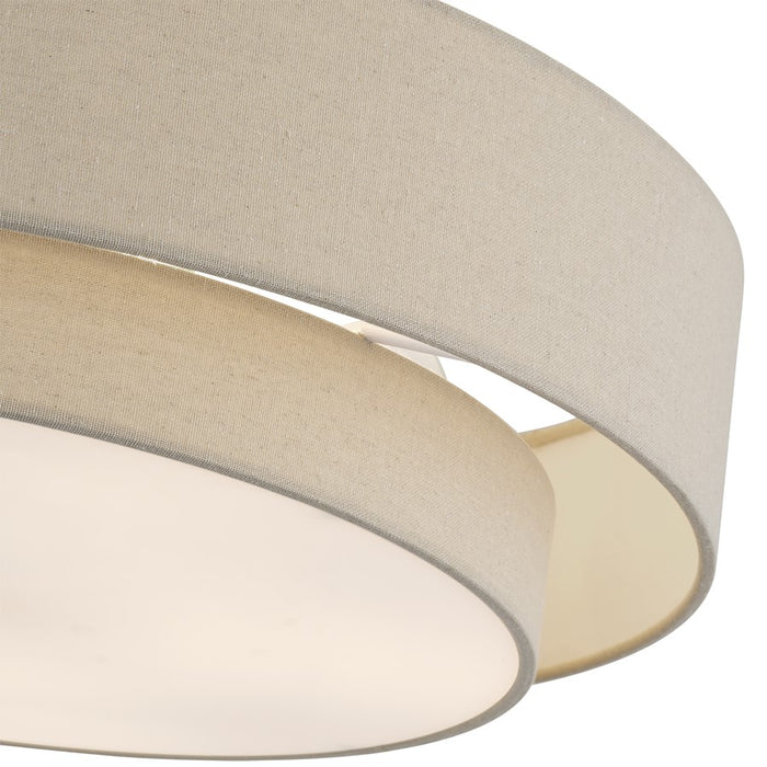 Livex Bellingham 5Lt 22" Semi-Flush, Gold/Parchment Hardback/White