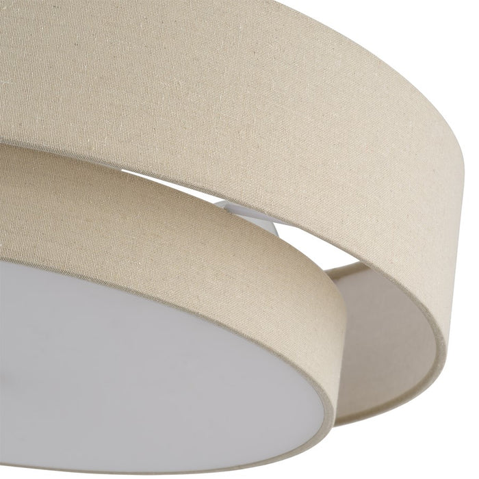 Livex Bellingham 5Lt 22" Semi-Flush, Gold/Parchment Hardback/White