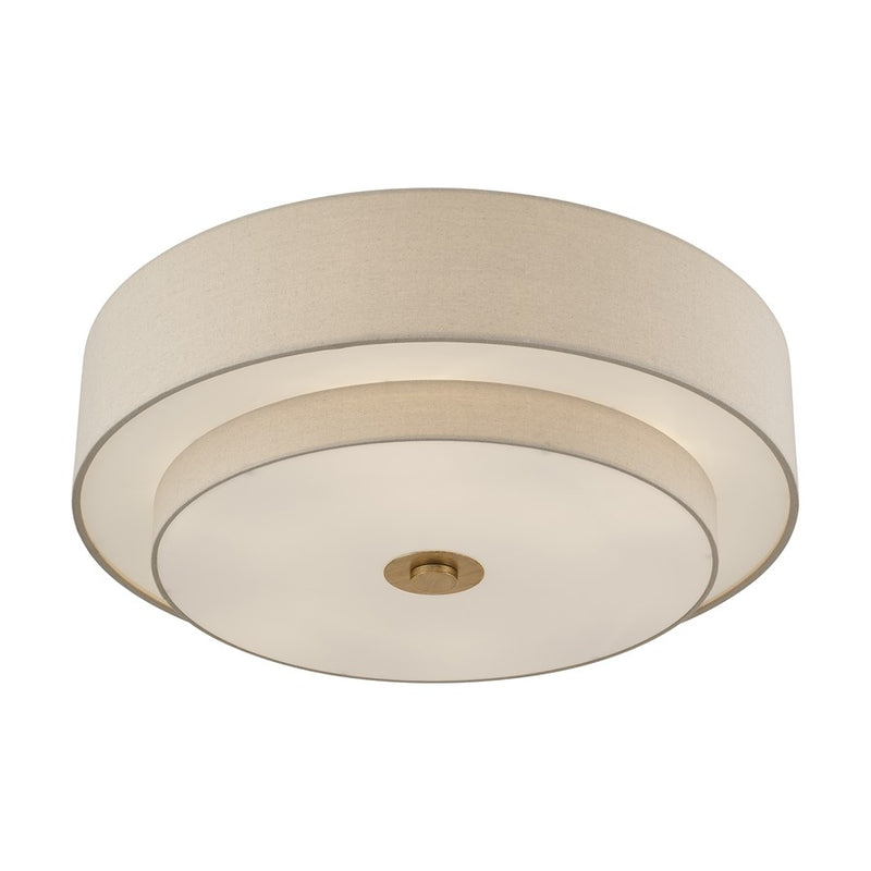 Livex Bellingham 6Lt 30" Semi-Flush, Gold/Parchment Hardback/White