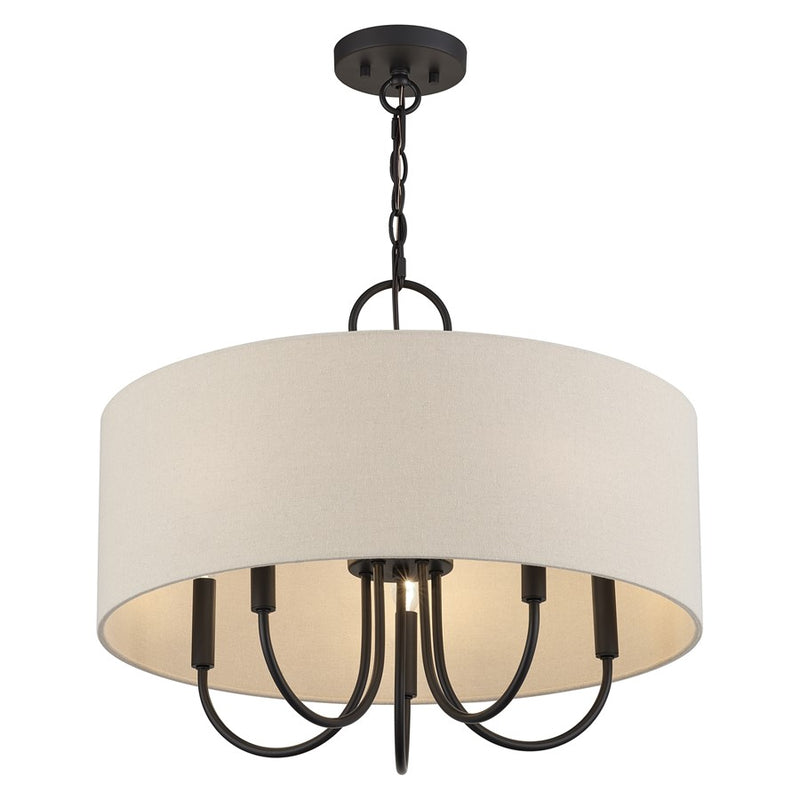 Livex Bellingham 5Lt Pendant Chandelier, Bronze/Parchment Hardback