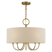 Livex Bellingham 5Lt Pendant Chandelier, Gold/Parchment Hardback - 58865-48