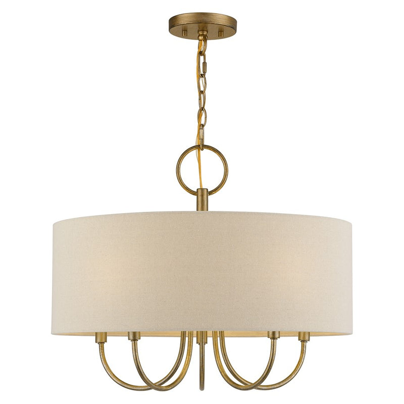 Livex Bellingham 5Lt Pendant Chandelier, Gold/Parchment Hardback - 58865-48
