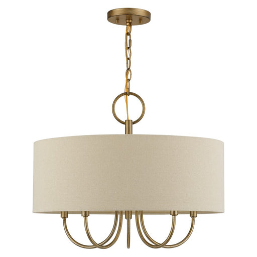 Livex Bellingham 5Lt Pendant Chandelier, Gold/Parchment Hardback