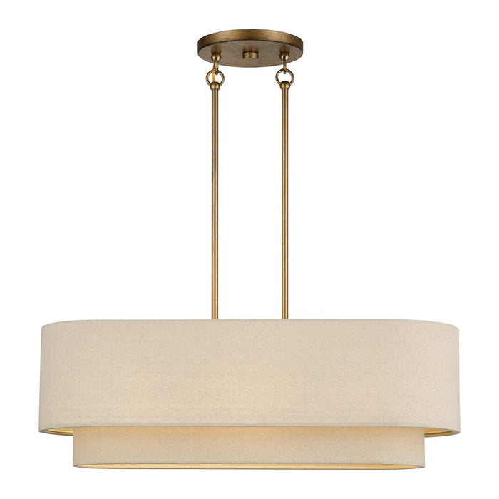 Livex Bellingham 3Lt Medium Chandelier, Gold/Parchment Hardback - 58872-48