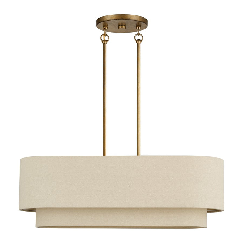Livex Bellingham 3Lt Medium Chandelier, Gold/Parchment Hardback