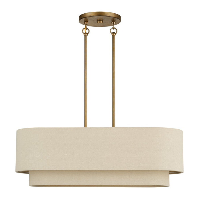 Livex Bellingham 3Lt Medium Chandelier, Gold/Parchment Hardback