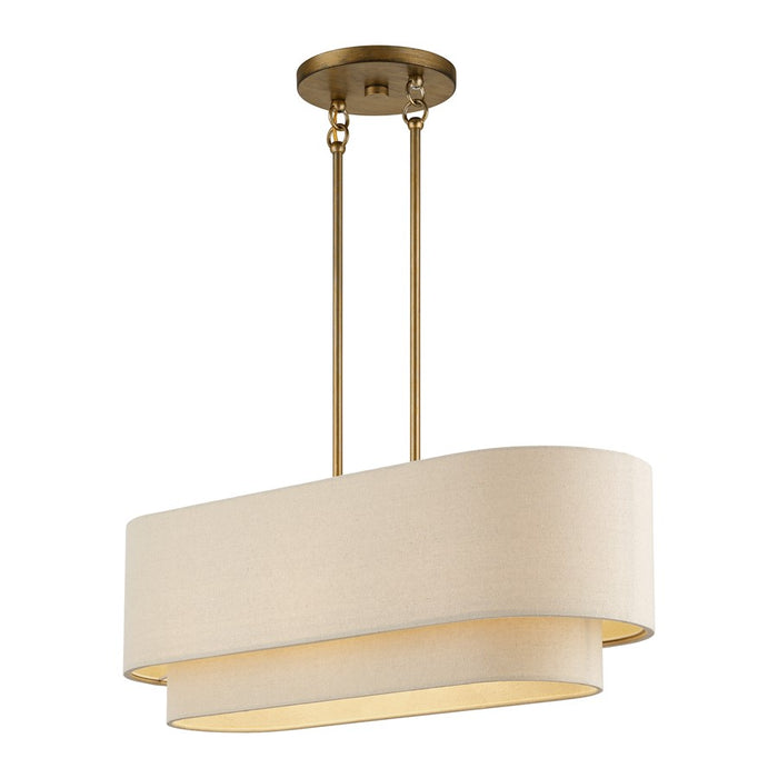 Livex Bellingham 3Lt Medium Chandelier, Gold/Parchment Hardback