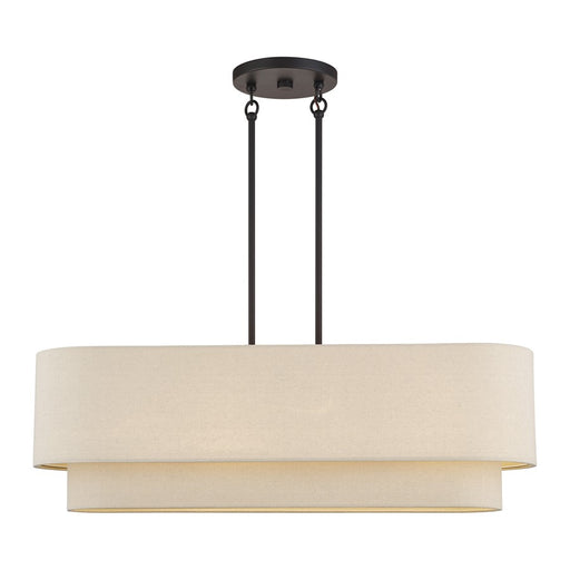 Livex Bellingham 4Lt Large Chandelier, Bronze/Parchment Hardback - 58873-07