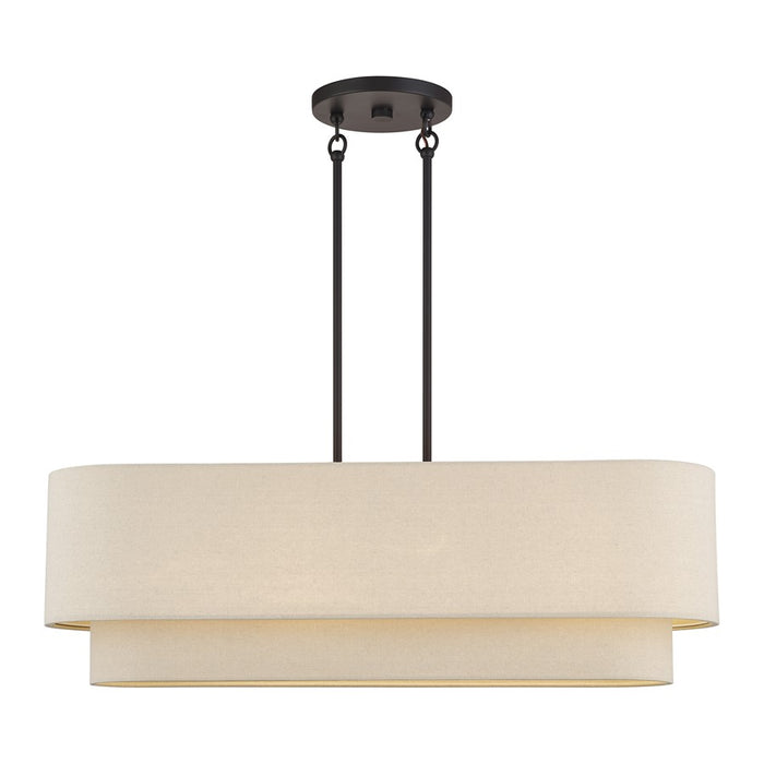 Livex Bellingham 4Lt Large Chandelier, Bronze/Parchment Hardback - 58873-07